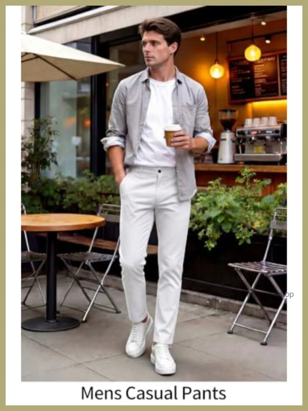 Men's Slim Fit Stretch Chino Dress Pants - Lightweight Twill Khakis, Business
